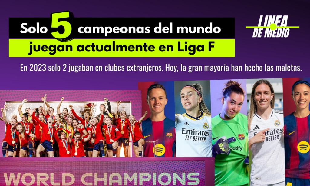 Fuga de talento español, temporada a temporada: de las 23 campeonas del mundo, solo 5 siguen en la Liga F