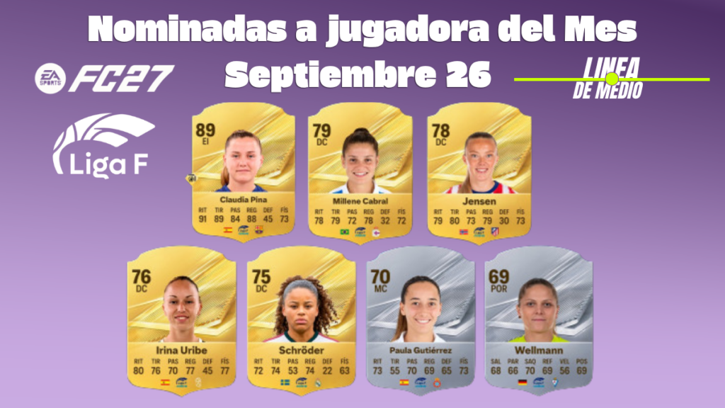 Siete candidatas al Player of the Month de septiembre en Liga F Moeve